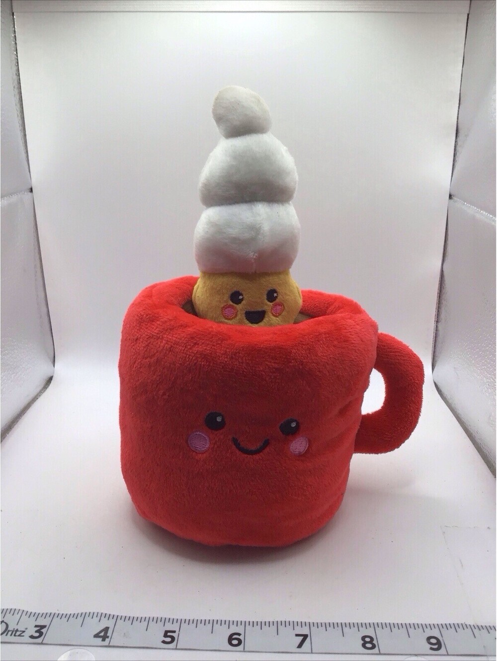 American Greetings Plush Gingerbread Man In Red Plush Mug Stuffed Toy
